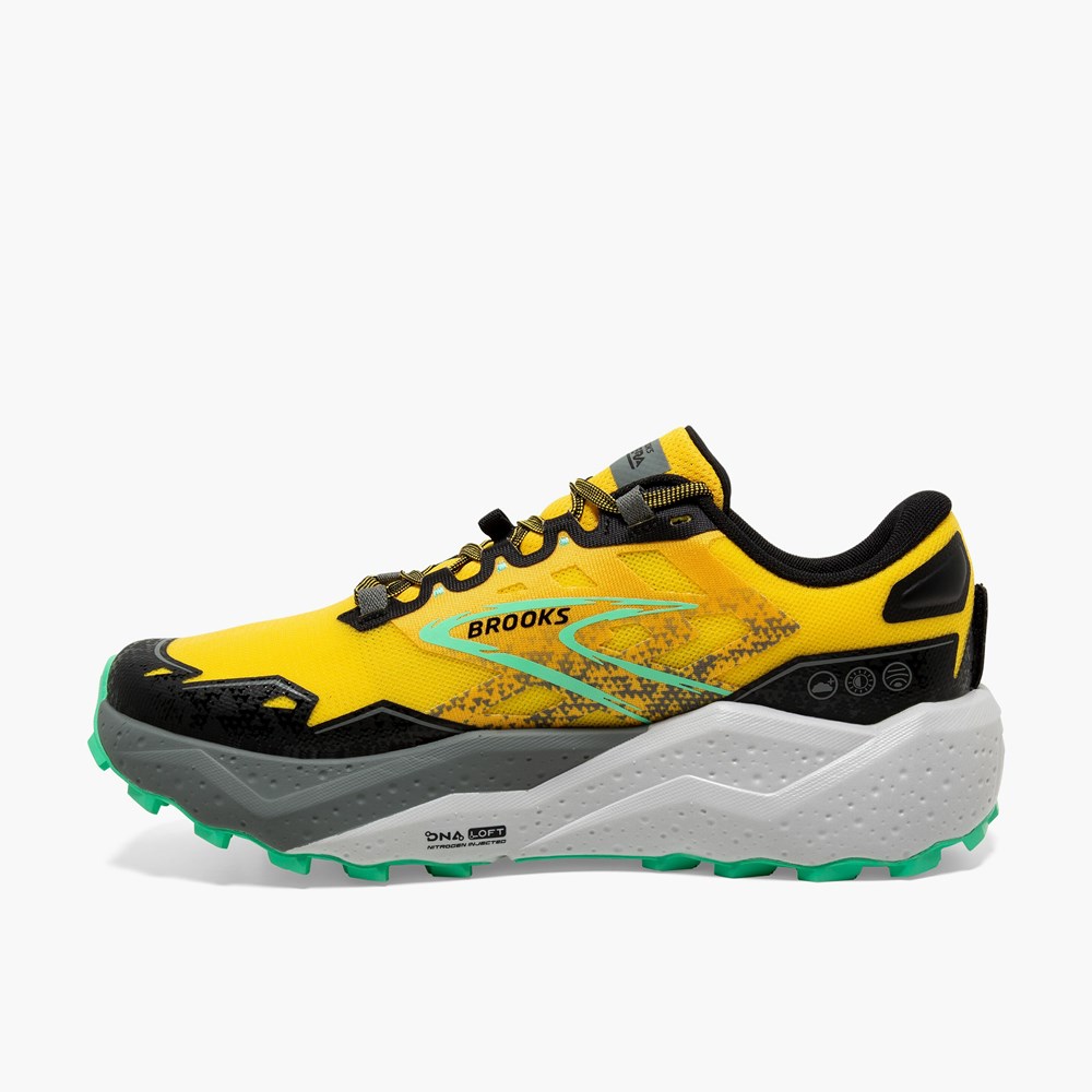 Chaussure Trail Running Brooks Caldera 7 Citron Noir Homme | WIP-5337686